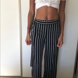 B&W Stripe wide legged pants